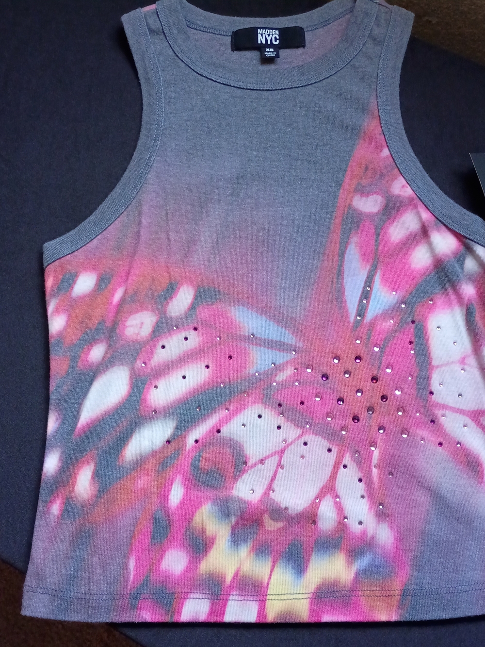 Madden NYC Pink & Gray Sleeveless Tank Top